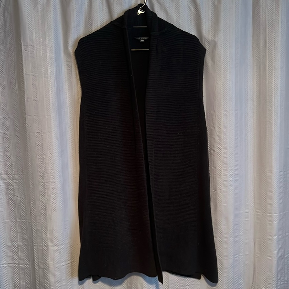 Mario Serrani Shawl Collar Sleeveless Cardigan